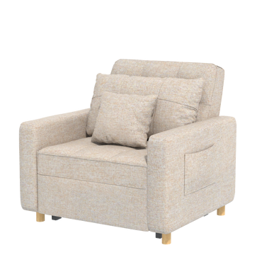 YODOLLA 36" Convertible Chair Bed, Beige