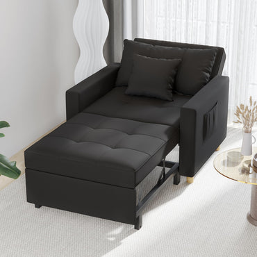 YODOLLA 36" Convertible Chair Bed, Black