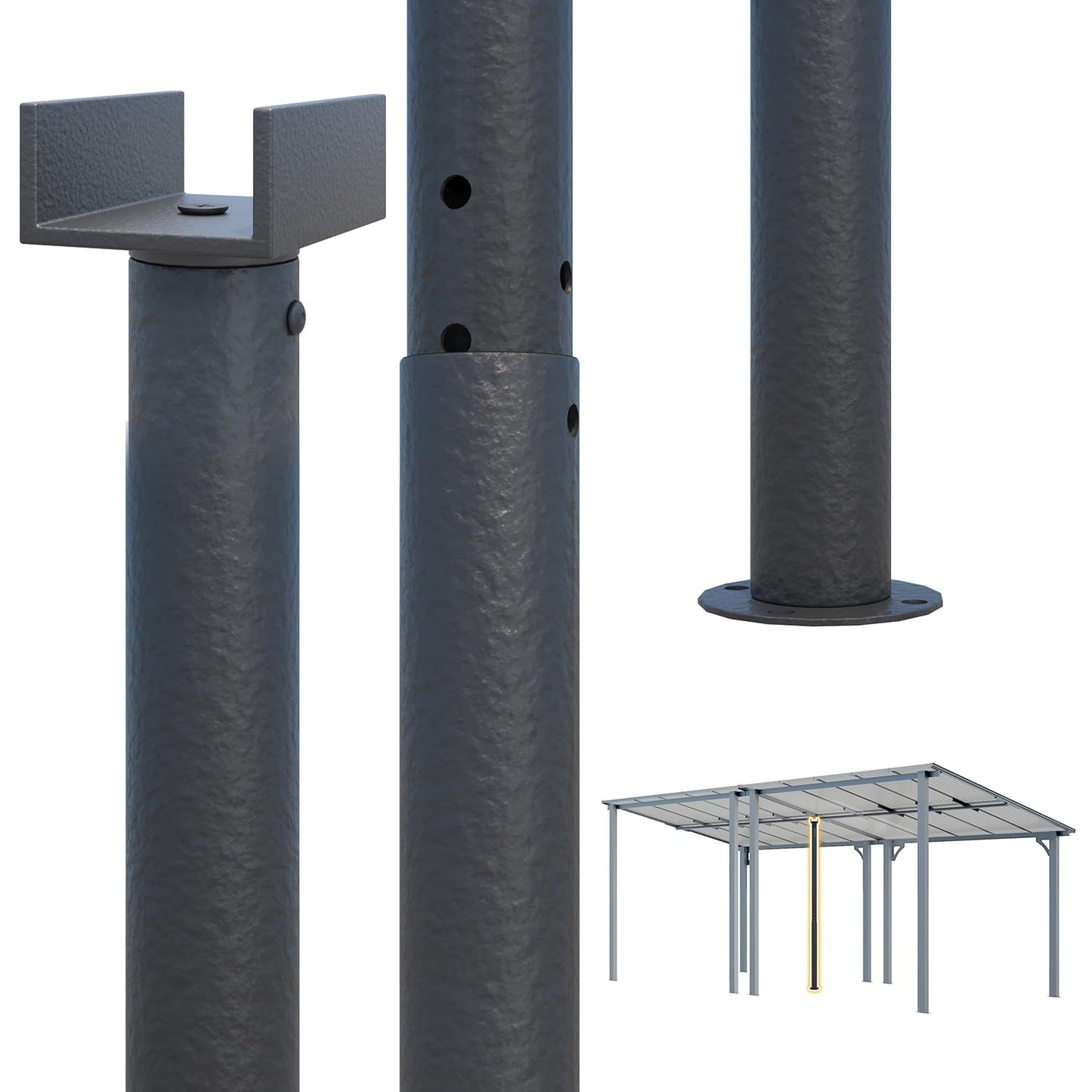 YODOLLA Universal Support Post for More Stability Suitable for All YODOLLA Lean-to Gazebo