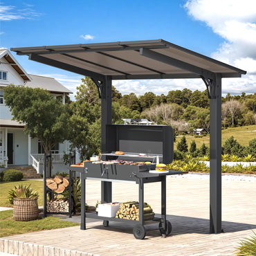 YODOLLA 8' x 5' Hardtop Pergola Grill Gazebo Outdoor Pergola for Patio