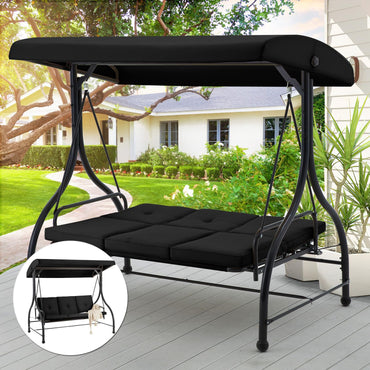 YODOLLA Outdoor Proch Swing Chair with Adjustable Backrest&Canopy