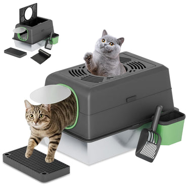 YODOLLA Extra Large Enclosed Stainless Steel Cat Litter Box Enclosure with Lid