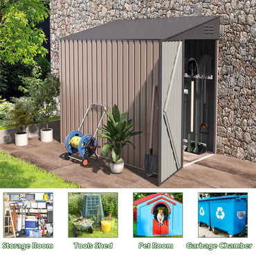 YODOLLA 4' x 7' Outdoor Lean to Storage Shed