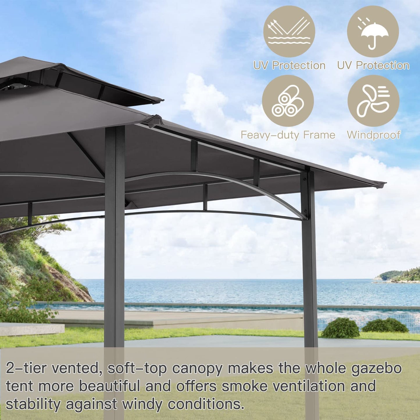 YODOLLA 8 x 5 grill gazebo.
