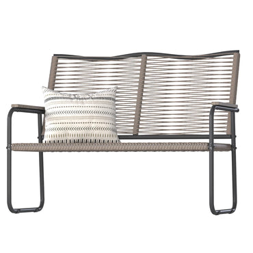 YODOLLA Outdoor Garden Bench, Weatherproof Wicker Outside Benches