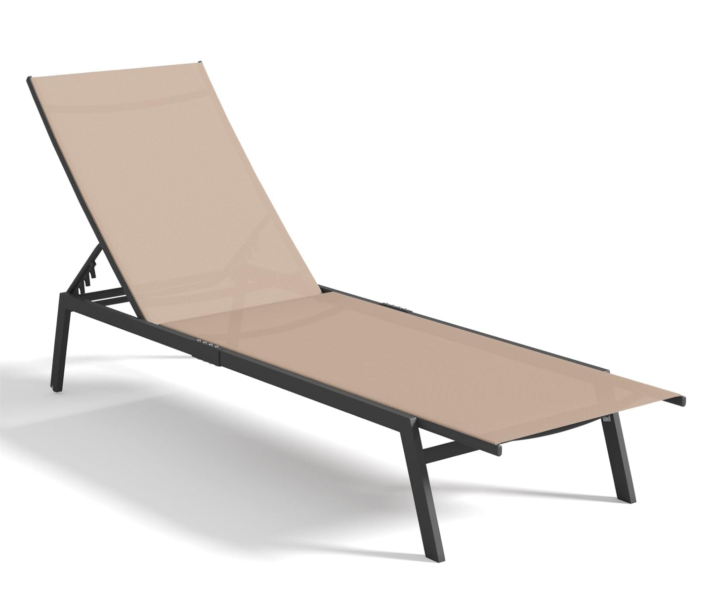 YODOLLA Patio Lounge Chairs Adjustable 5-Position Outdoor Chaise Lounge with Wheels