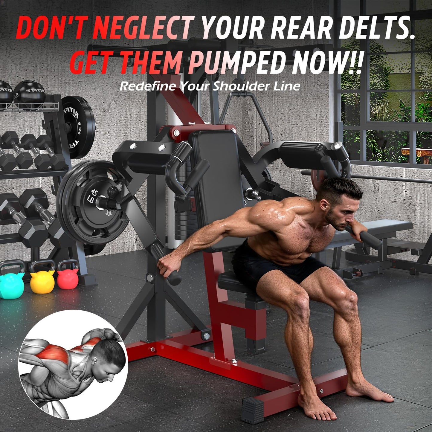 YODOLLA Deltoid and Shoulder Press Machine, 3-in-1 Shoulder-Specific Machine
