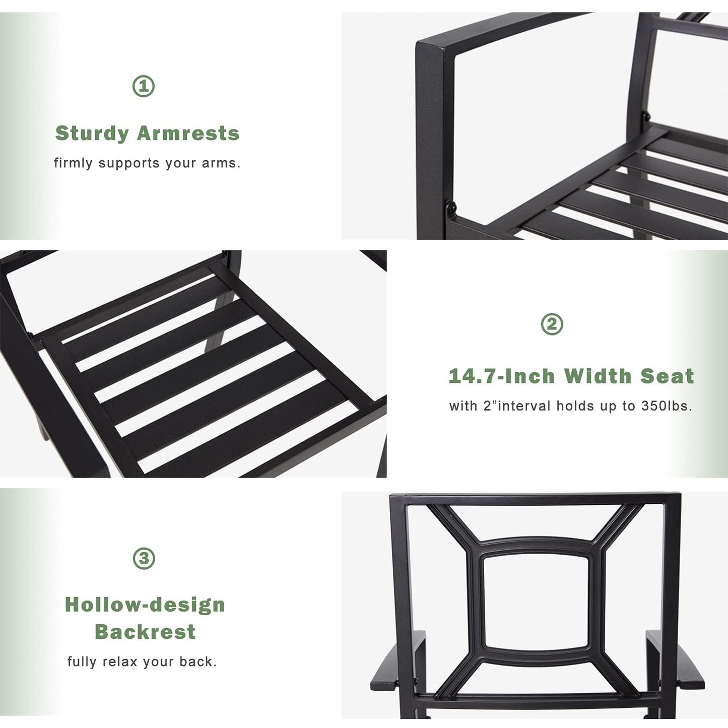 YODOLLA 2 Pieces Outdoor Dining Chairs
