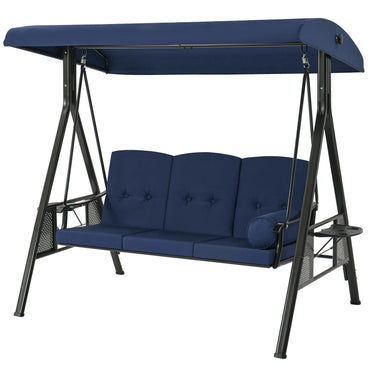 YODOLLA 3-Seat Patio Porch Swing Chair, Blue