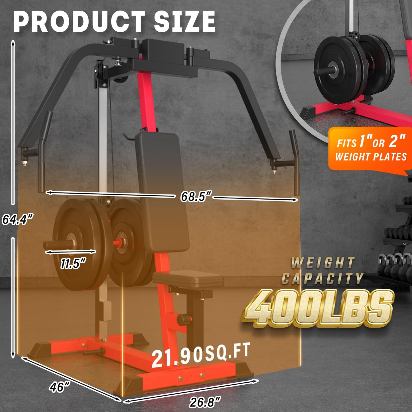 YODOLLA 450lbs Adjustable Chest Fly Machine, PEC Deck Fly and Reverse Delt Machine