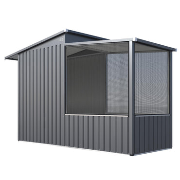 YODOLLA 3'x8' Metal Outdoor Storage Shed with Mesh Window, Garden Shed