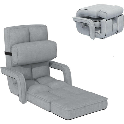 YODOLLA Folding Floor Chair, Small Sofa with Adjustable Backrest and Footrest