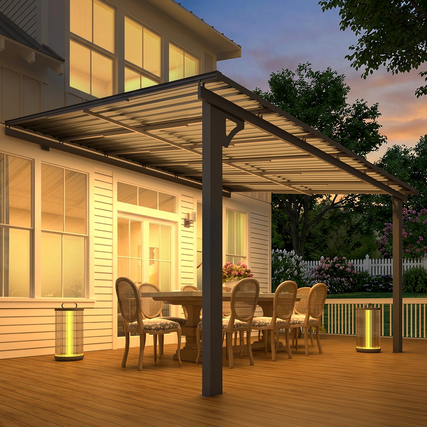 YODOLLA 12x10 Outdoor Hardtop Gazebo Adjustable Height (6.5-9.8Ft) Pergola