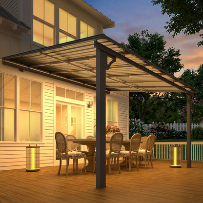 YODOLLA 12x10 Outdoor Hardtop Gazebo Adjustable Height (6.5-9.8Ft) Pergola