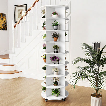 YODOLLA 8 Tier Rotating Shoe Rack, Shoe Tower Organizer Storage with Wheels