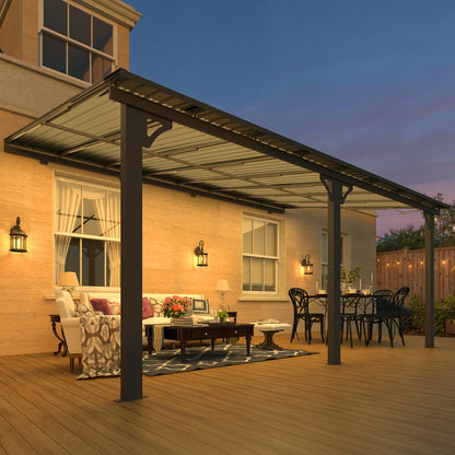 YODOLLA 10x16 Outdoor Hardtop Gazebo Adjustable Height (6.5-9.8Ft) Pergola