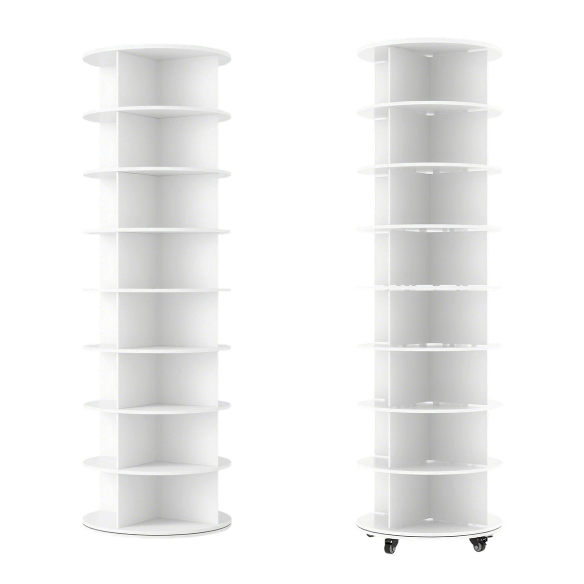 YODOLLA 8 Tier Rotating Shoe Rack, Shoe Tower Organizer Storage with Wheels