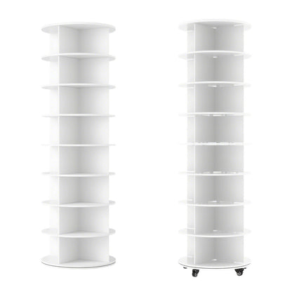 YODOLLA 8 Tier Rotating Shoe Rack, Shoe Tower Organizer Storage with Wheels
