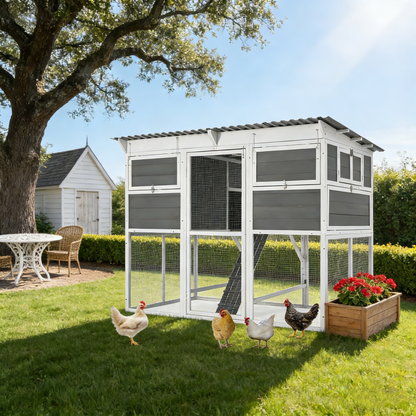 YODOLLA  83'' Extra Large Chicken Coop with Run Wood Chicken House