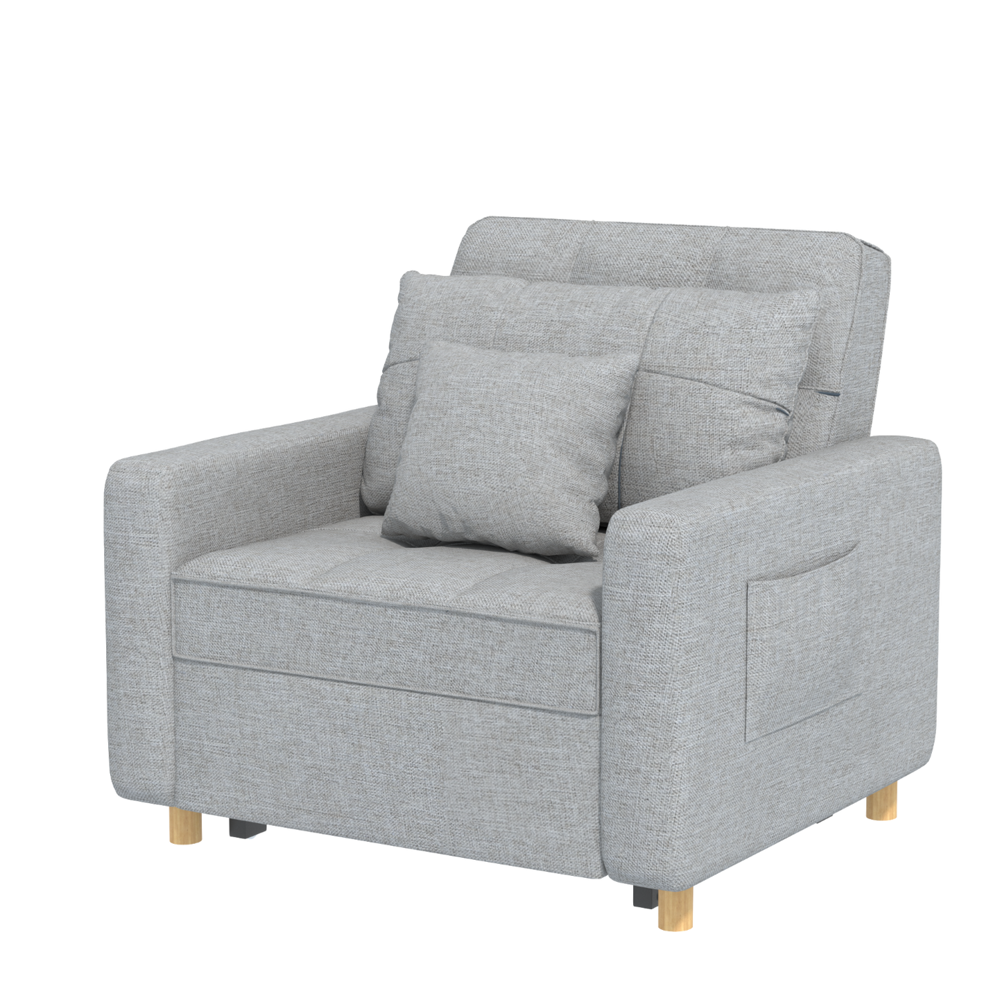 YODOLLA 36" Convertible Chair Bed, Gray