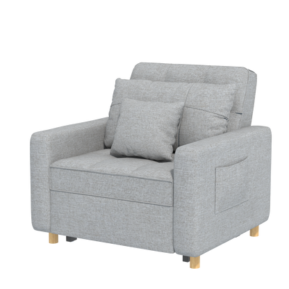 YODOLLA 36" Convertible Chair Bed, Gray