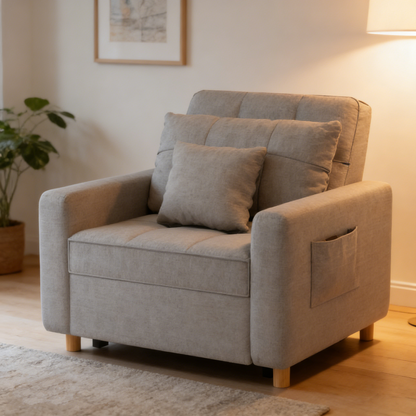 YODOLLA 36" Convertible Chair Bed, Gray