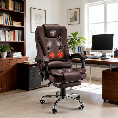 YODOLLA Adjustable Office Chair with Foot Rest, Heat and 7 Points Vibration Massage