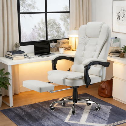 YODOLLA Adjustable Office Chair with Foot Rest, Heat and 7 Points Vibration Massage