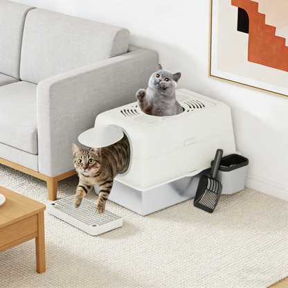 YODOLLA Extra Large Enclosed Stainless Steel Cat Litter Box Enclosure with Lid