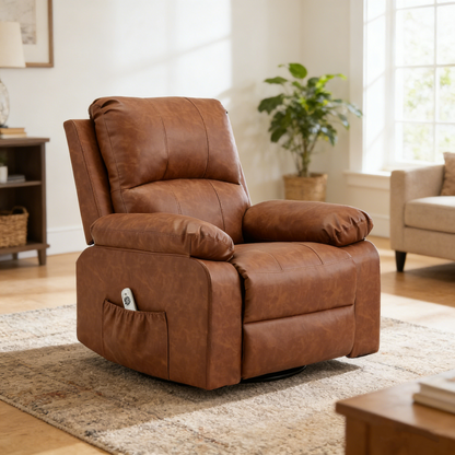 YODOLLA Recliner Chair, 360° Swivel Rocking Chair with Massage and Heat