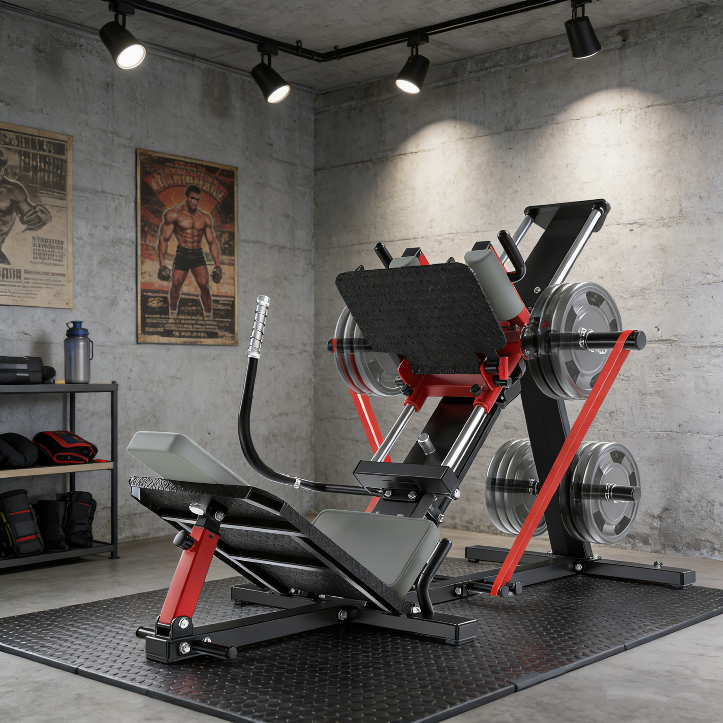 YODOLLA Leg Press Hack Squat Machine 2-in-1, Linear-Bearing Lower Body Strength Training Equipment