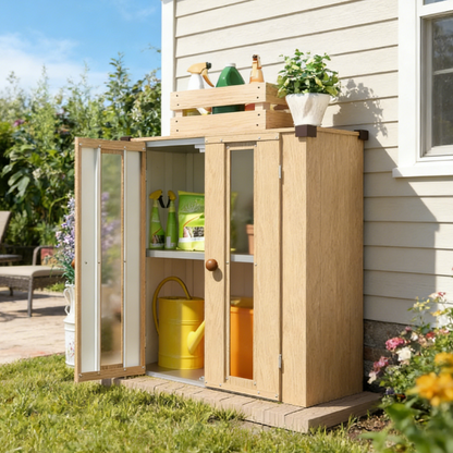 YODOLLA Outdoor Storage Cabinet Waterproof with Shelves, Deck Box