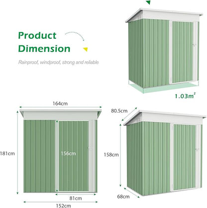 YODOLLA 5'x3' Outdoor Storage Shed