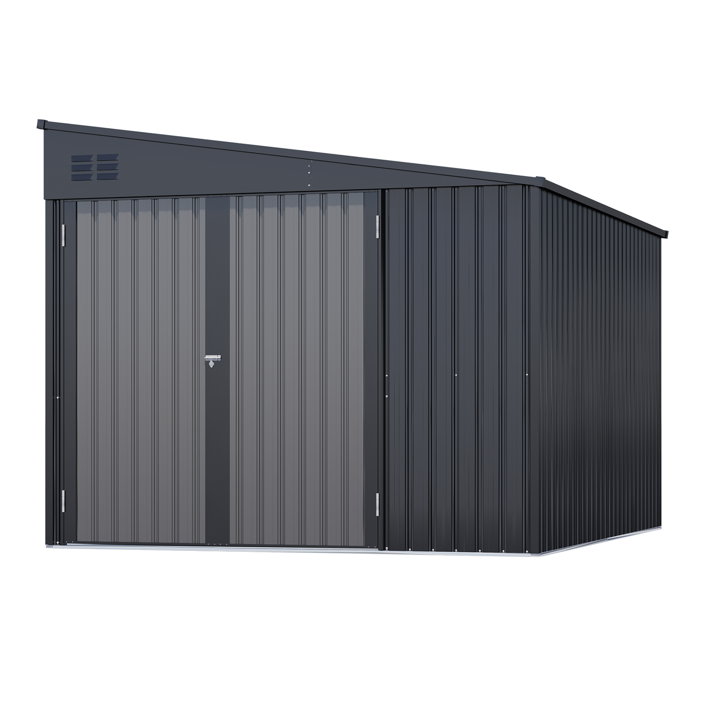 YODOLLA 8x10 Lean-to Shed, Outdoor Storage Shed, Dark Gray