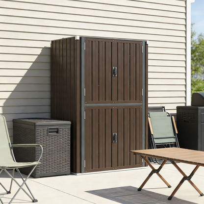 YODOLLA Outdoor Cabinet Outdoor Storage Cabinet, Brown