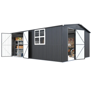 YODOLLA 16' x 12' Outdoor Storage Shed, Large Metal Sheds & Outdoor Storage