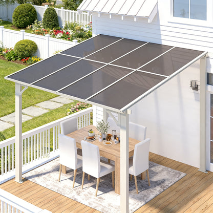 YODOLLA 8' x 8' Lean to Gazebo Pergola for Patio, White