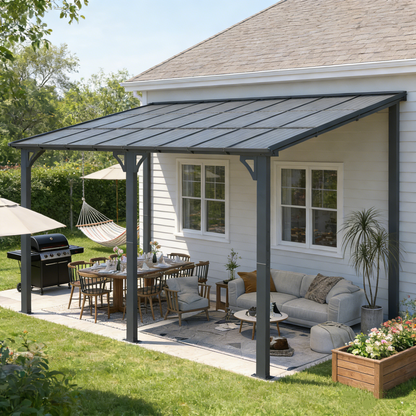 YODOLLA 16' x 12' Gazebo Outdoor Pergola, Dark Grey