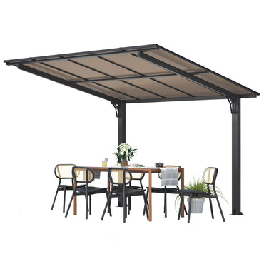 YODOLLA 10' x 8' Lean to Gazebo for Patio, Small Freestanding Pergola