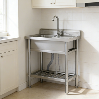 YODOLLA Stainless Steel Utility Sink Freestanding Outdoor Sink Station