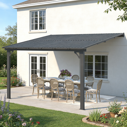 YODOLLA 12x10 Outdoor Hardtop Gazebo Adjustable Height (6.5-9.8Ft) Pergola