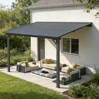 YODOLLA 10x14 Outdoor Hardtop Gazebo Adjustable Height (6.5-9.8Ft) Pergola