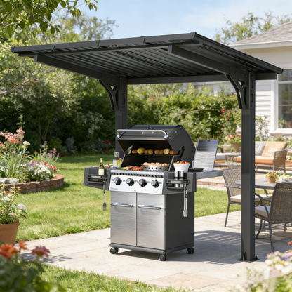 YODOLLA 8' x 5' Gazebo Outdoor Grill Hardtop Pergola Freestanding Carport Pergolas