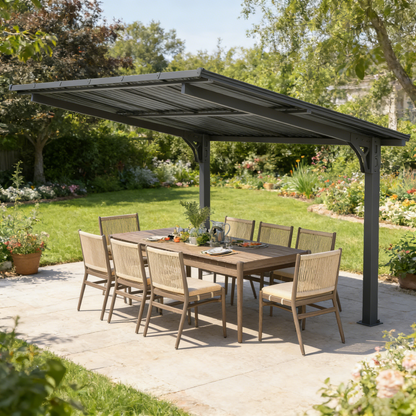 YODOLLA 12' x 10' Gazebo Outdoor Grill Hardtop Pergola Freestanding Carport Pergolas