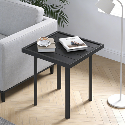 YODOLLA Square Outdoor Side Table Pool End Table Metal Garden Coffee Accent Tables