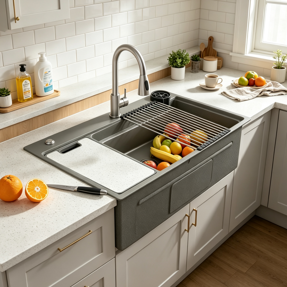 YODOLLA 33x19 Inch Drop in Kitchen Sink w/Faucet, 11 Gauge Stainless Steel