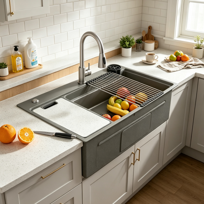 YODOLLA 33x19 Inch Drop in Kitchen Sink w/Faucet, 11 Gauge Stainless Steel