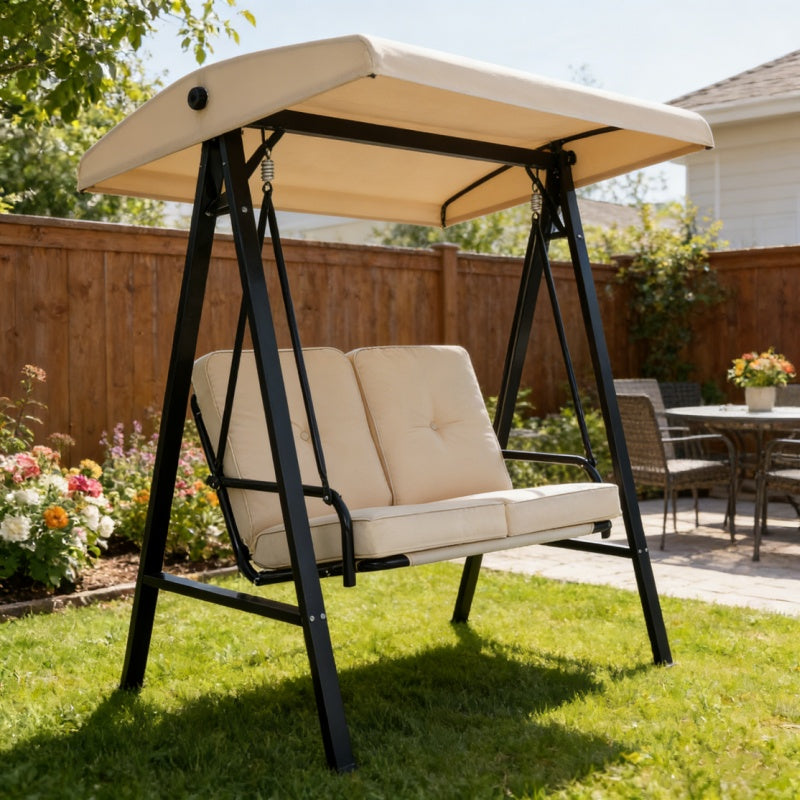 YODOLLA Patio Swing Chair 2-Seat for Adult, Beige