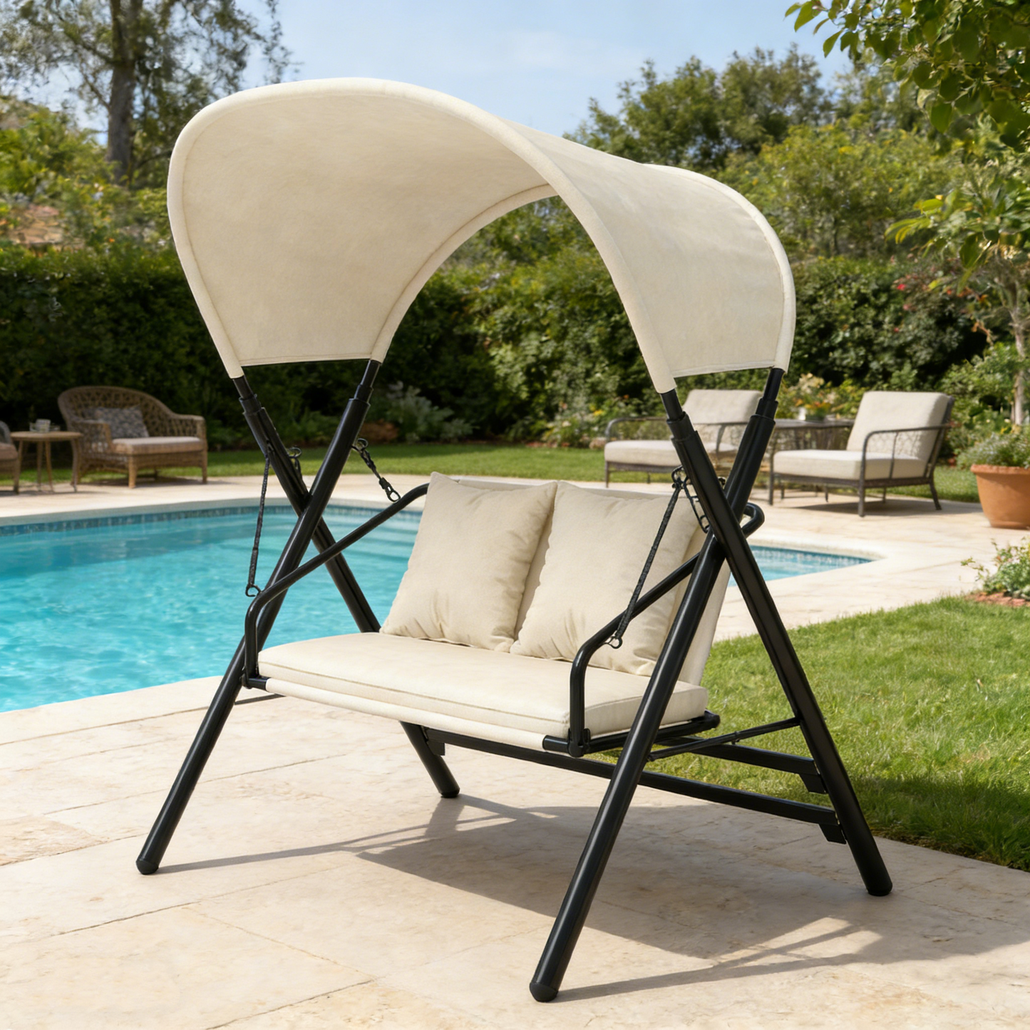 YODOLLA Outdoor Porch Swings 600LBS 2 Seat Patio Swings