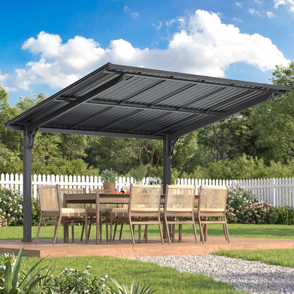 YODOLLA 12' x 10' Gazebo Outdoor Grill Hardtop Pergola Freestanding Carport Pergolas